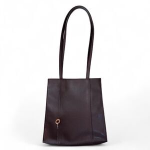 Vintage Giannini 90s/Y2K Dark Brown faux Leather Tote Shoulder Bag